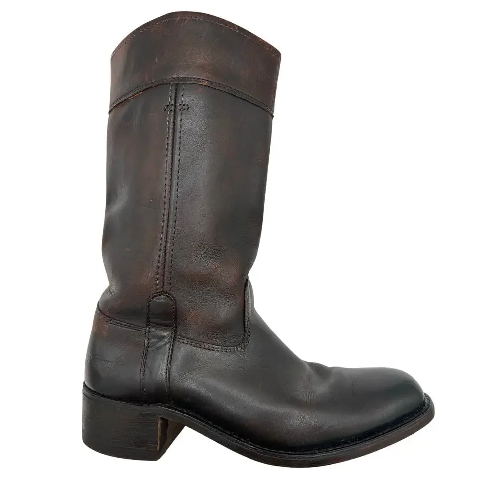 VTG CAMPUS BOOT Rio Grande Square Toe Western Brown  Leather Men's Size 8 D